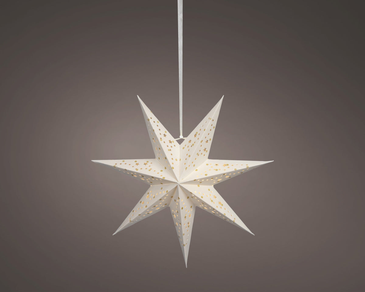 led ster papier steady binnen wit/warm wit d.38cm x l.18.5cm