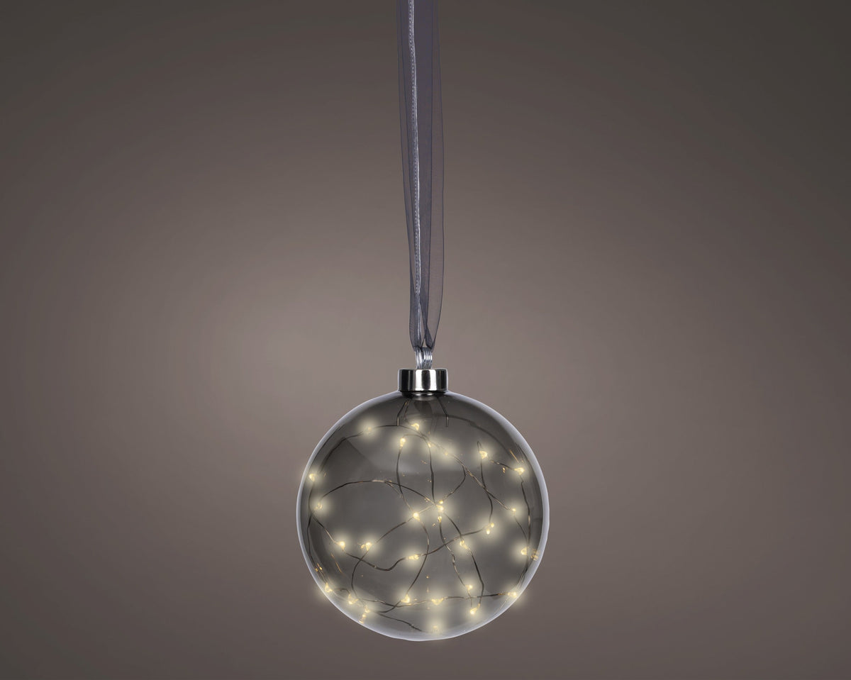 micro led bal sparkle effect binnen anthracite/warm wit d.14cm