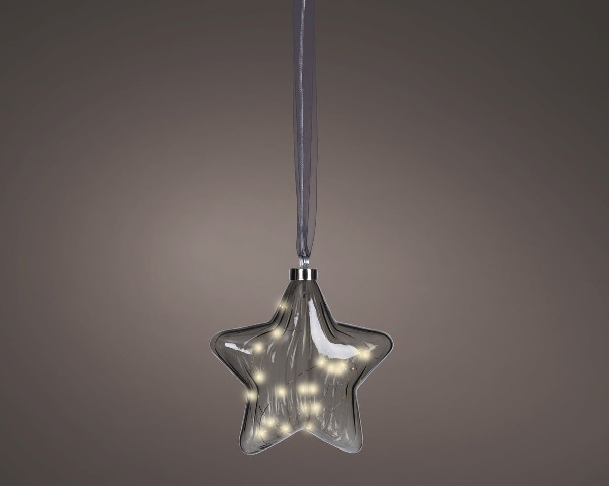 micro led ster sparkle effect binnen anthracite/warm wit l.6.5cm x w.20cm x h.20cm