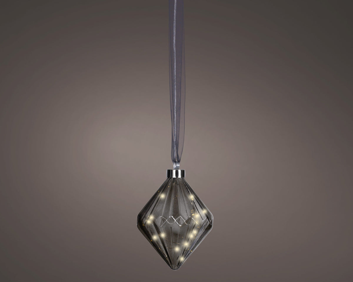 micro led diamant sparkle effect binnen anthracite/warm wit d.16cm x h.20cm