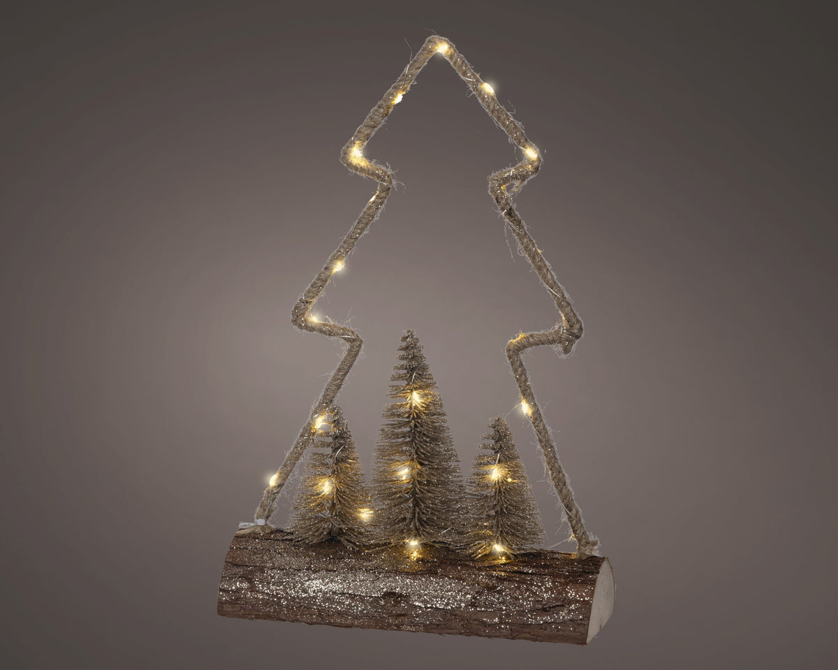 micro led tafellamp jute steady binnen fsc mix 70% goud/warm wit l.9cm x w.23.5cm x h.34cm