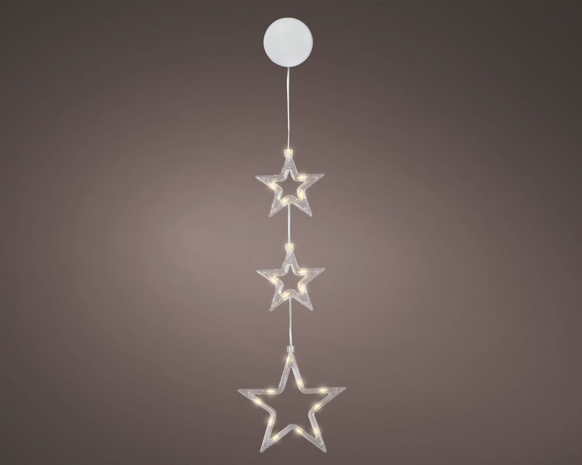micro led raamverlichting plastic steady binnen transparant/warm wit l.1cm x w.17cm x h.42cm