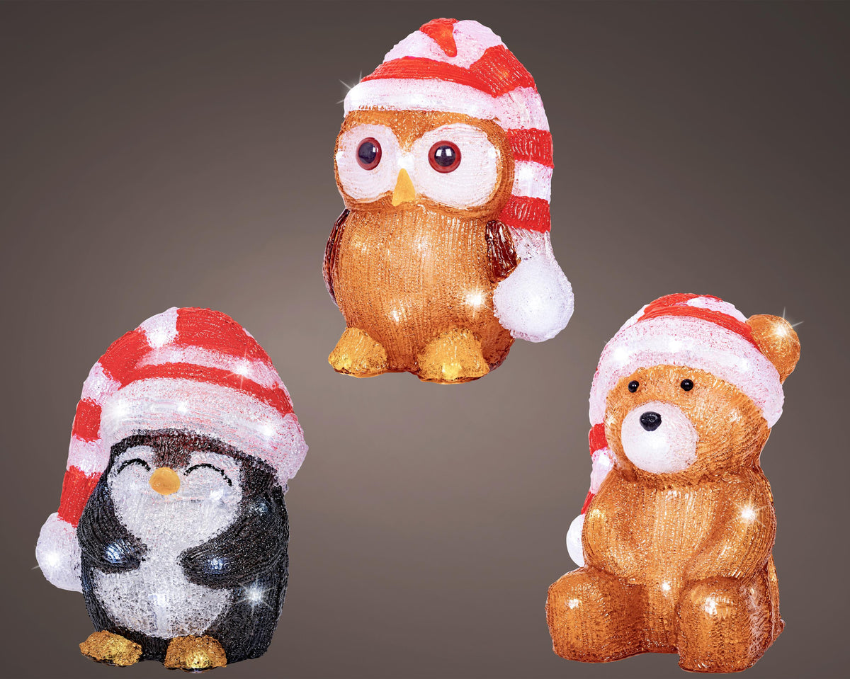 led dier acryl steady buiten pinguïn l.13cm w.17cm h.21cm