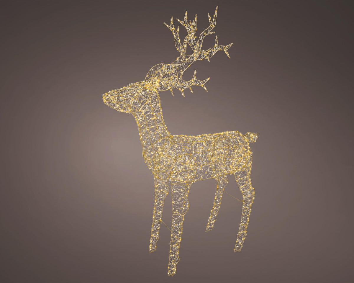 micro led rendier metaal flashing effect buiten goud/warm wit/klassiek warm l.37cm w.122cm h.162cm