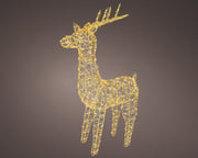 micro led rendier metaal flashing effect buiten goud/warm wit/klassiek warm l.20cm w.57cm h.104cm