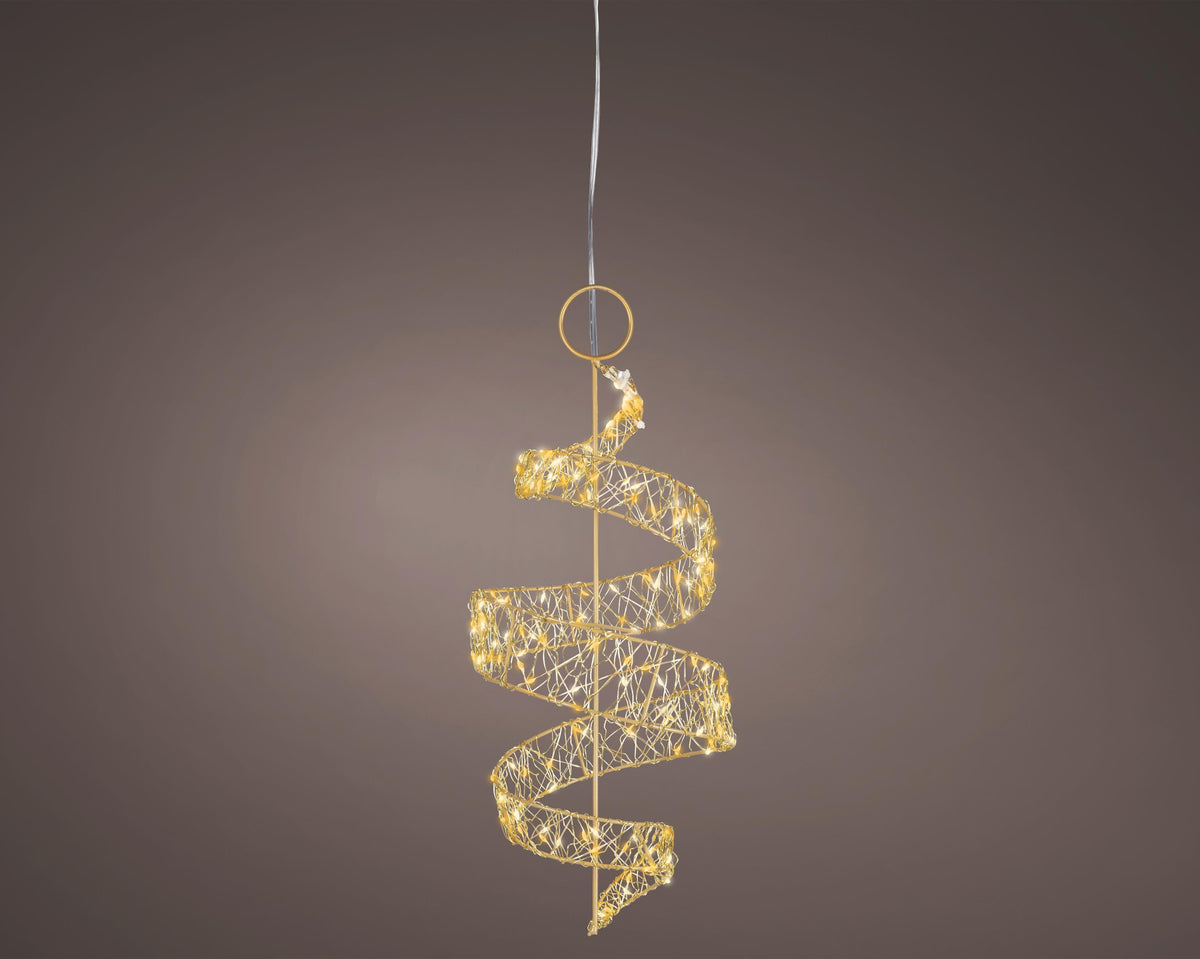 micro led spiraal metaal flashing effect buiten goud/warm wit/klassiek warm l.18cm w.18cm h.41cm