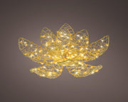 micro led bloem metaal flashing effect buiten goud/warm wit/klassiek warm d.28cm h.9cm