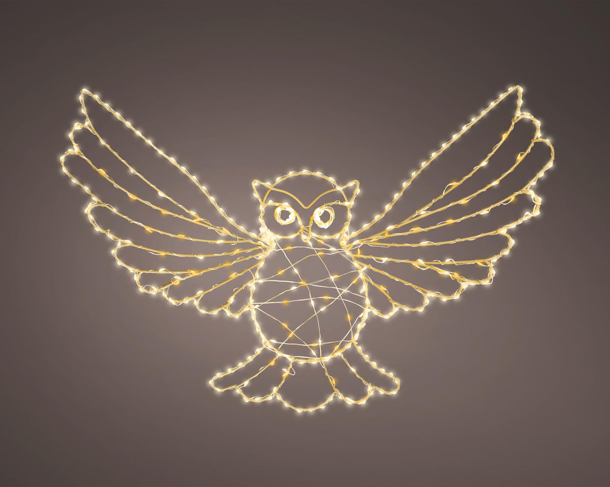 micro led uil metaal flashing effect buiten goud/warm wit/klassiek warm l.1cm w.54cm h.39cm