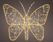 micro led vlinder metaal buiten goud/warm wit/klassiek warm l.1cm w.58cm h.43cm