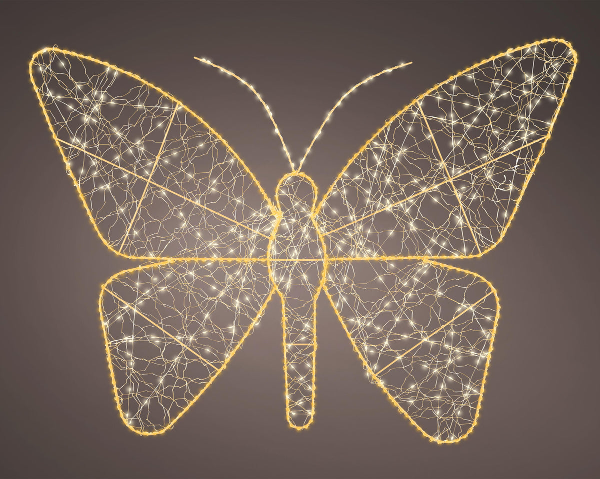micro led vlinder metaal flashing effect buiten goud/warm wit/klassiek warm l.1cm w.98cm h.77cm