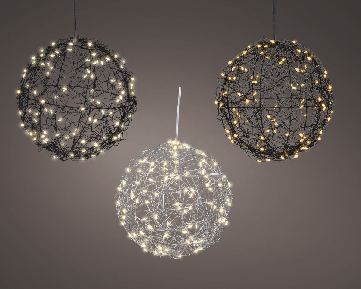micro led bal metaal steady buiten 3ass assortie/warm wit/klassiek warm d.15cm