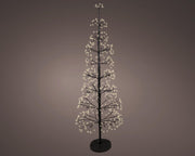 micro led boom ijzer 2 functie twinkel effect buiten zwart/warm wit d.45cm h.120cm