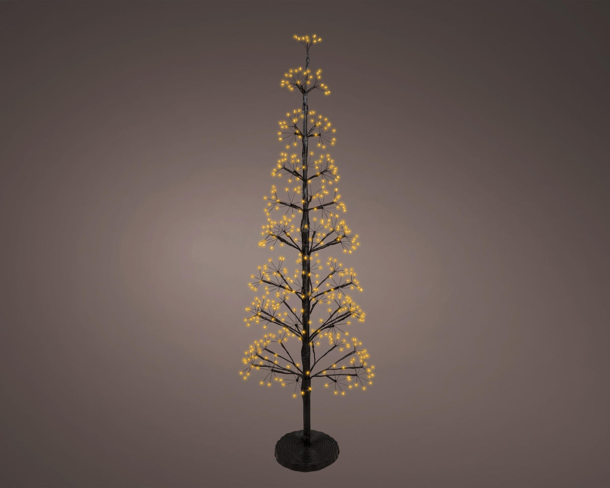 micro led boom ijzer 2 functie twinkel effect buiten zwart/klassiek warm d.45cm h.120cm