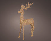 led rendier wicker flashing effect buiten bruin/soft gold l.135cm w.41cm h.270cm