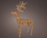 led rendier wicker flashing effect buiten bruin/soft gold l.38cm w.107cm h.180cm
