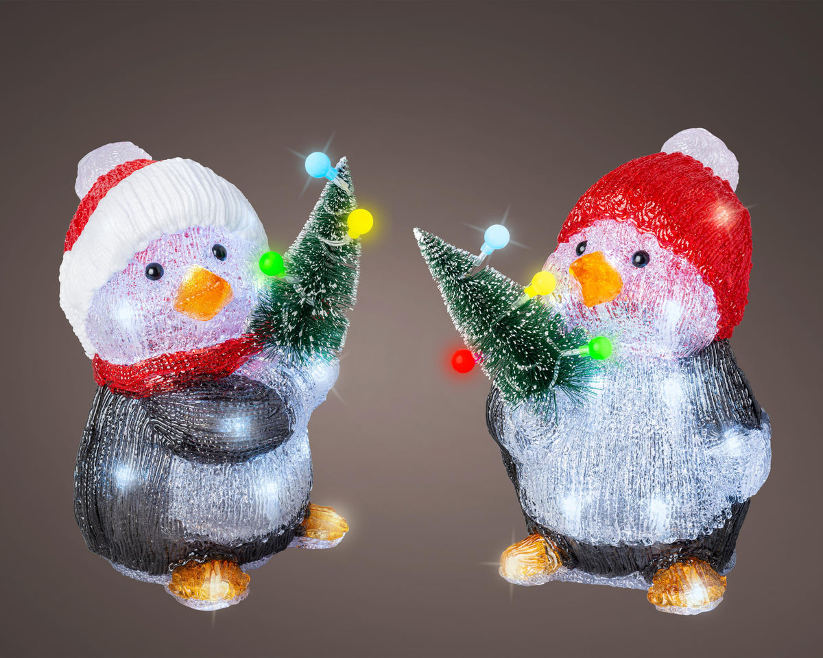 led pinguïn acryl penguins steady bo buiten 2ass l.17cm w.17.5cm h.26cm
