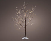 micro led boom pvc snowy branch steady buiten bruin/warm wit d.90cm h.150cm