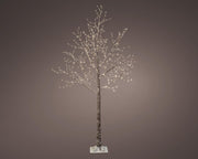 micro led boom pvc snowy branch steady buiten bruin/warm wit d.100cm h.180cm