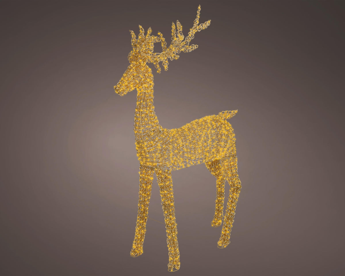 micro led rendier pet flashing effect buiten goud/klassiek warm l.35cm w.96cm h.200cm