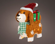 led hond stof steady buiten kleuren/warm wit l.13cm x w.35cm x h.35cm