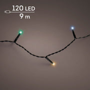 led basic lights 8 functie twinkel effect buiten zwart/multi 120 led l.900cm