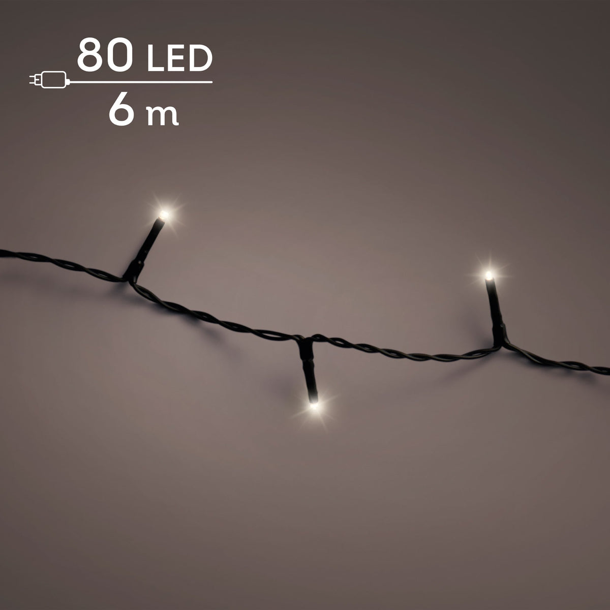 led basic lights steady buiten zwart/warm wit 80 led l.600cm
