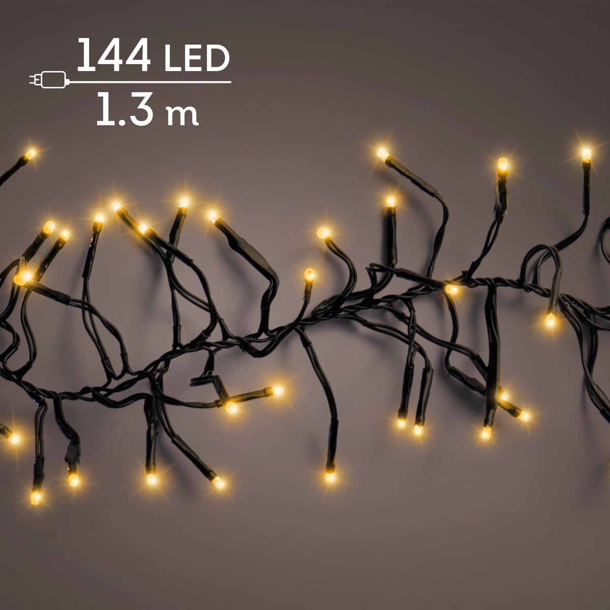 led cluster lights steady buiten zwart/klassiek warm 144 led l.130cm