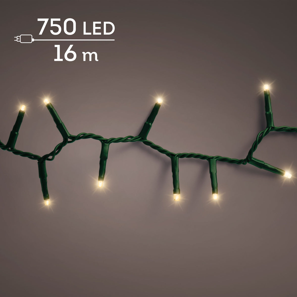 led compact lights steady buiten groen/soft gold 750 led l.1600cm