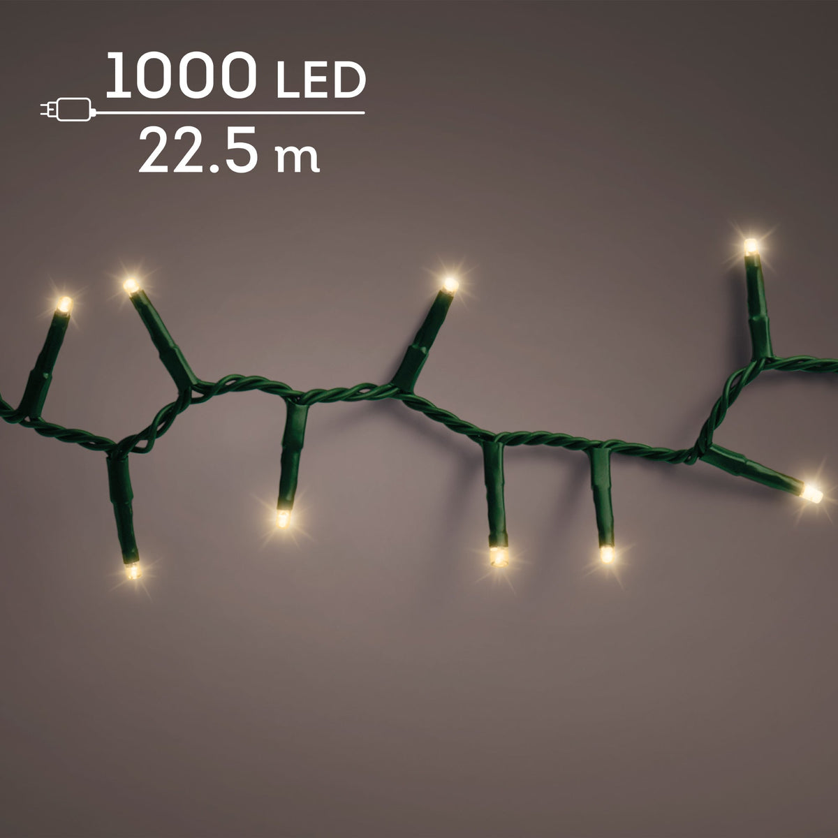led compact lights steady buiten groen/soft gold 1000 led l.2250cm