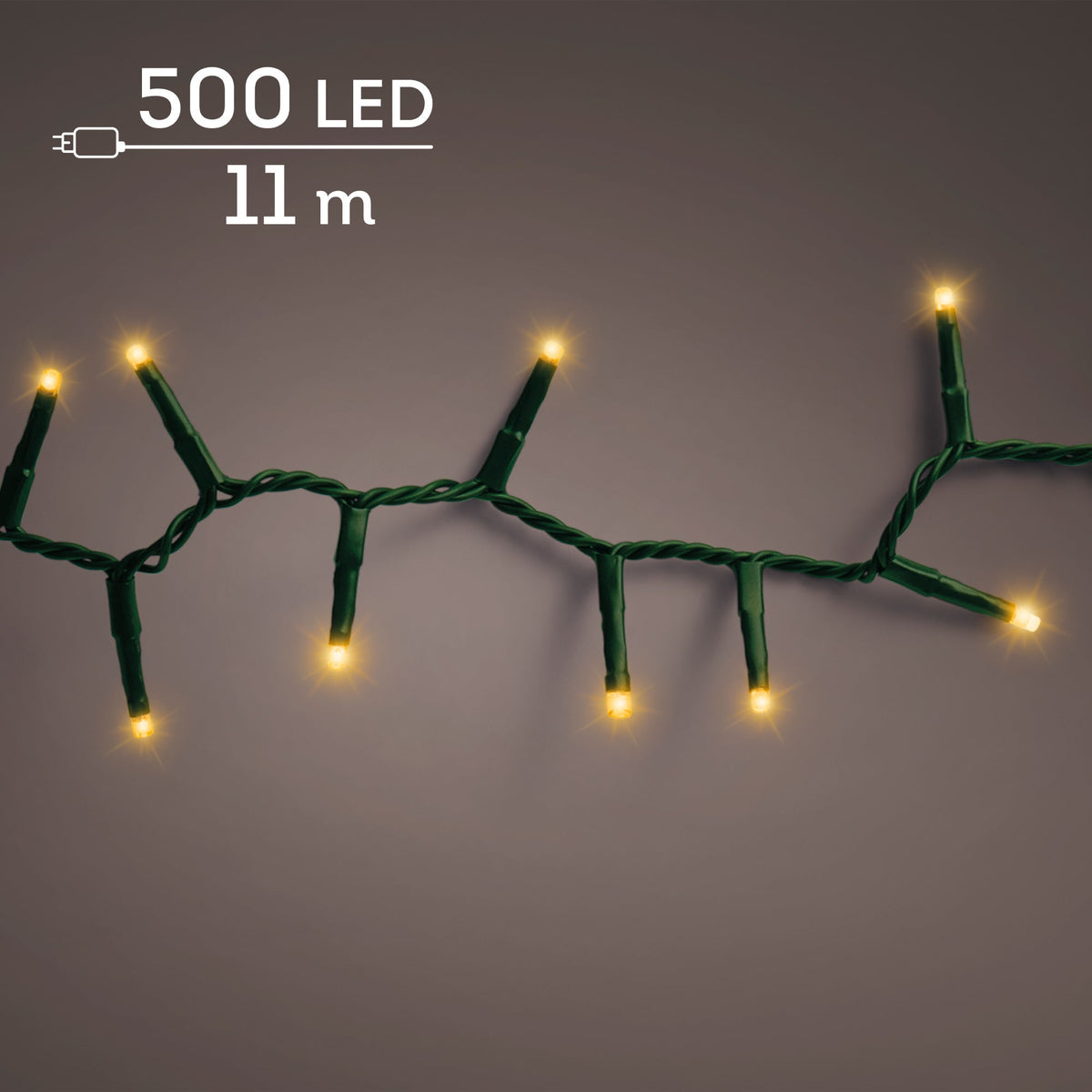 led compact lights steady buiten groen/klassiek warm 500 led l.1100cm