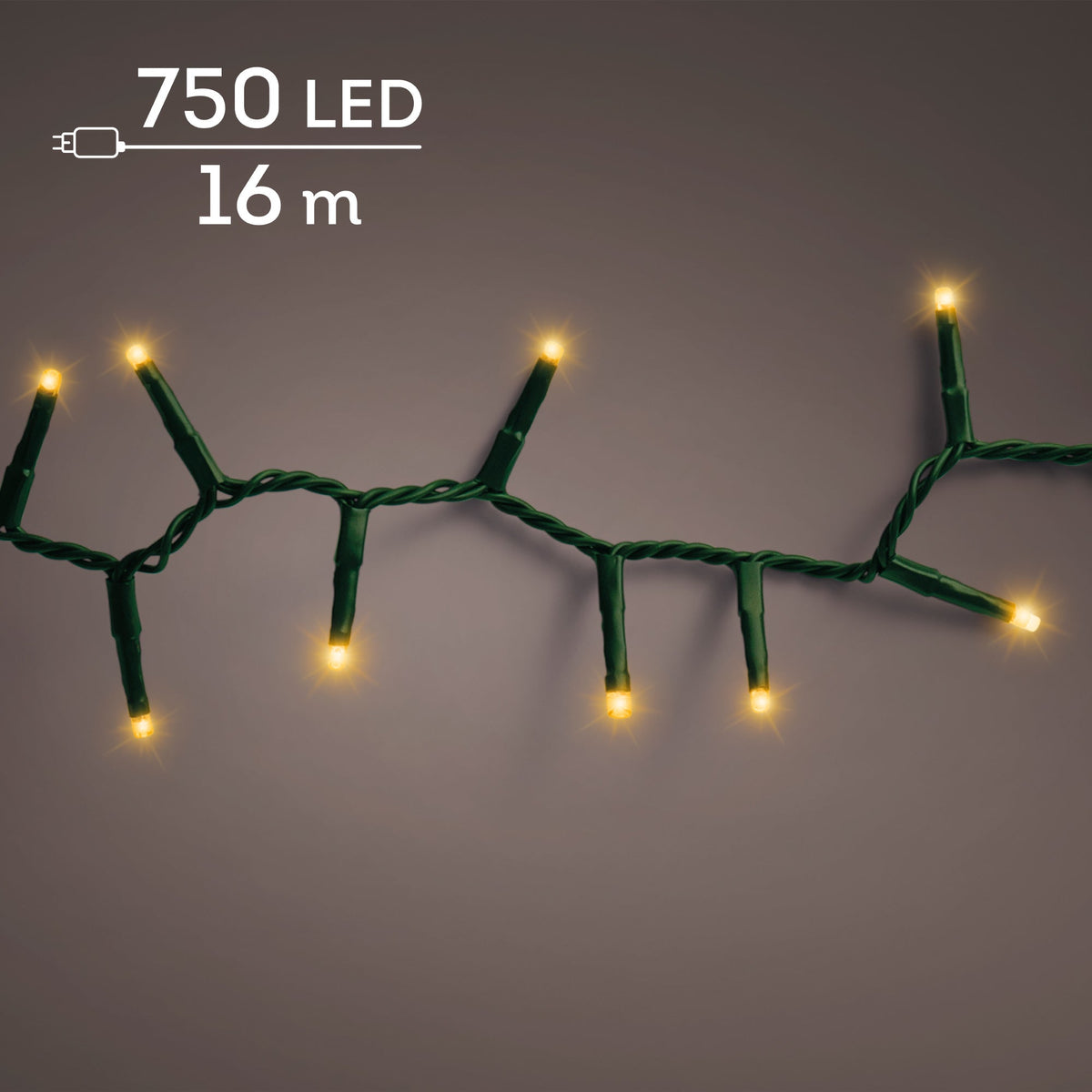 led compact lights steady buiten groen/klassiek warm 750 led l.1600cm