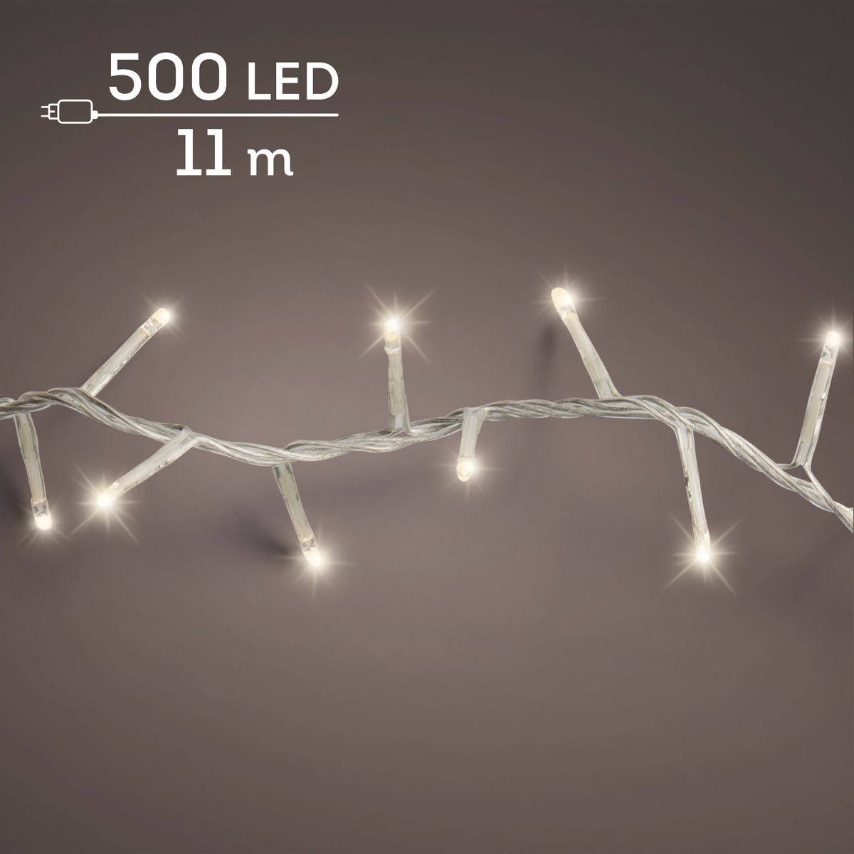 led compact lights 8 functie twinkel effect buiten transparant/warm wit 500 led l.1100cm