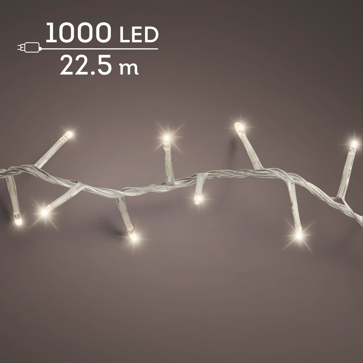 led compact lights 8 functie twinkel effect buiten transparant/warm wit 1000 led l.2250cm