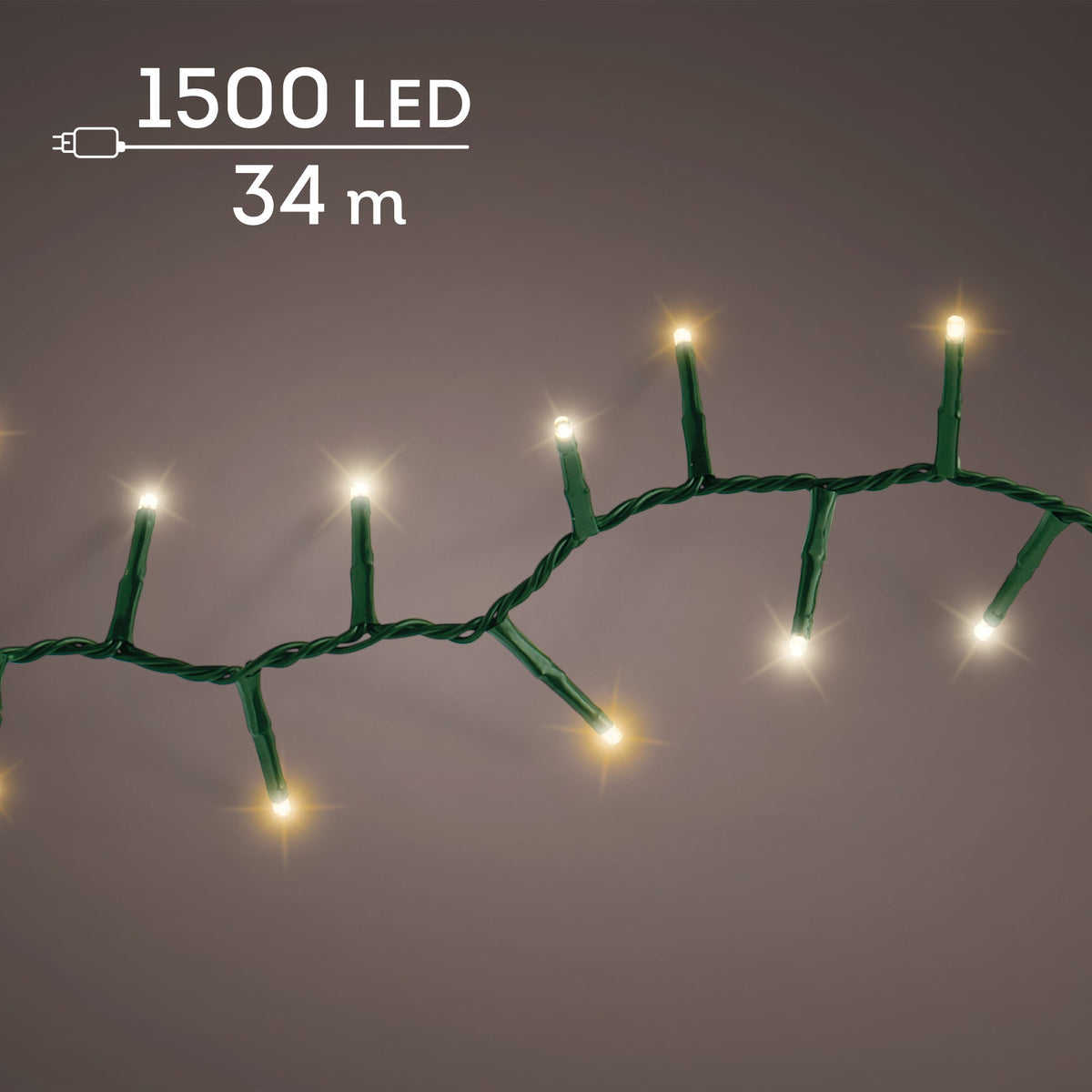 led compact lights steady buiten groen/warm wit/klassiek warm 1500 led l.3400cm