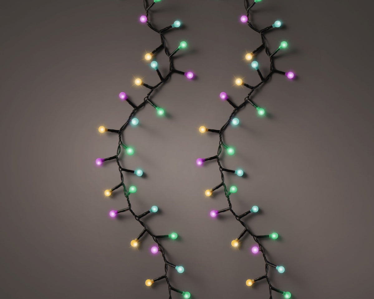 led cherry lights 8 functie twinkel effect buiten zwart/soft multi 500 led l.1100cm