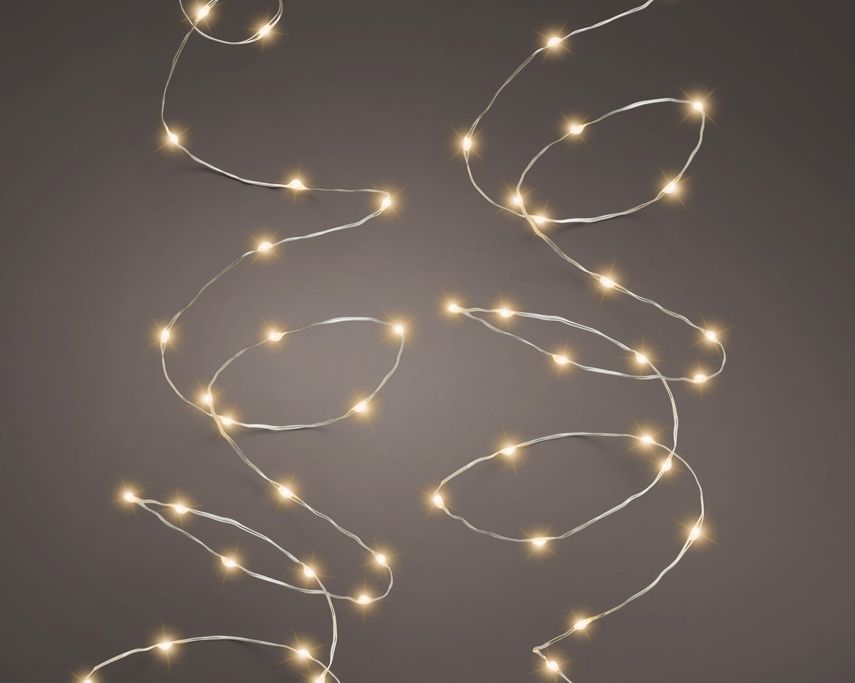 micro led stringlights steady buiten zilver/klassiek warm 120 led l.595cm
