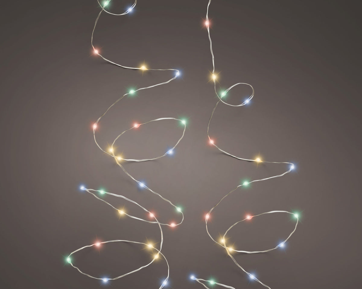 micro led stringlights 8 functie twinkel effect buiten zilver/multi 240 led l.1195cm