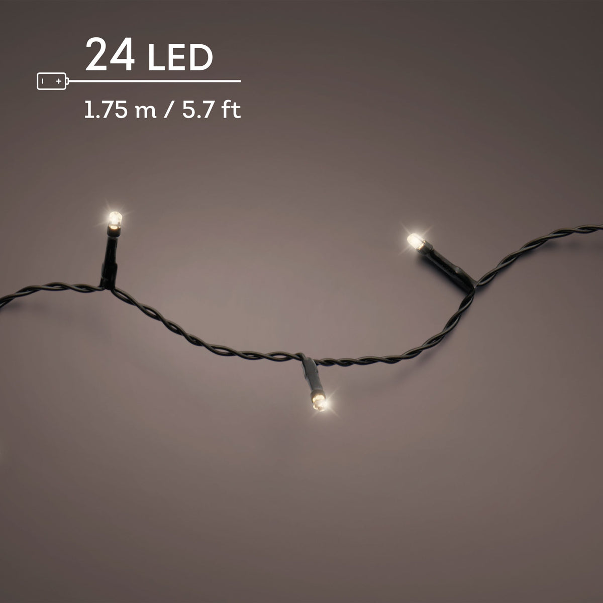 led durawise basic lights 8 functie twinkel effect bo buiten zwart/warm wit 24 led l.172.5cm
