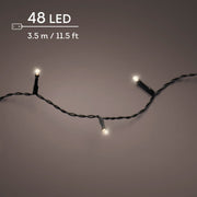 led durawise basic lights 8 functie twinkel effect bo buiten zwart/warm wit 48 led l.350cm