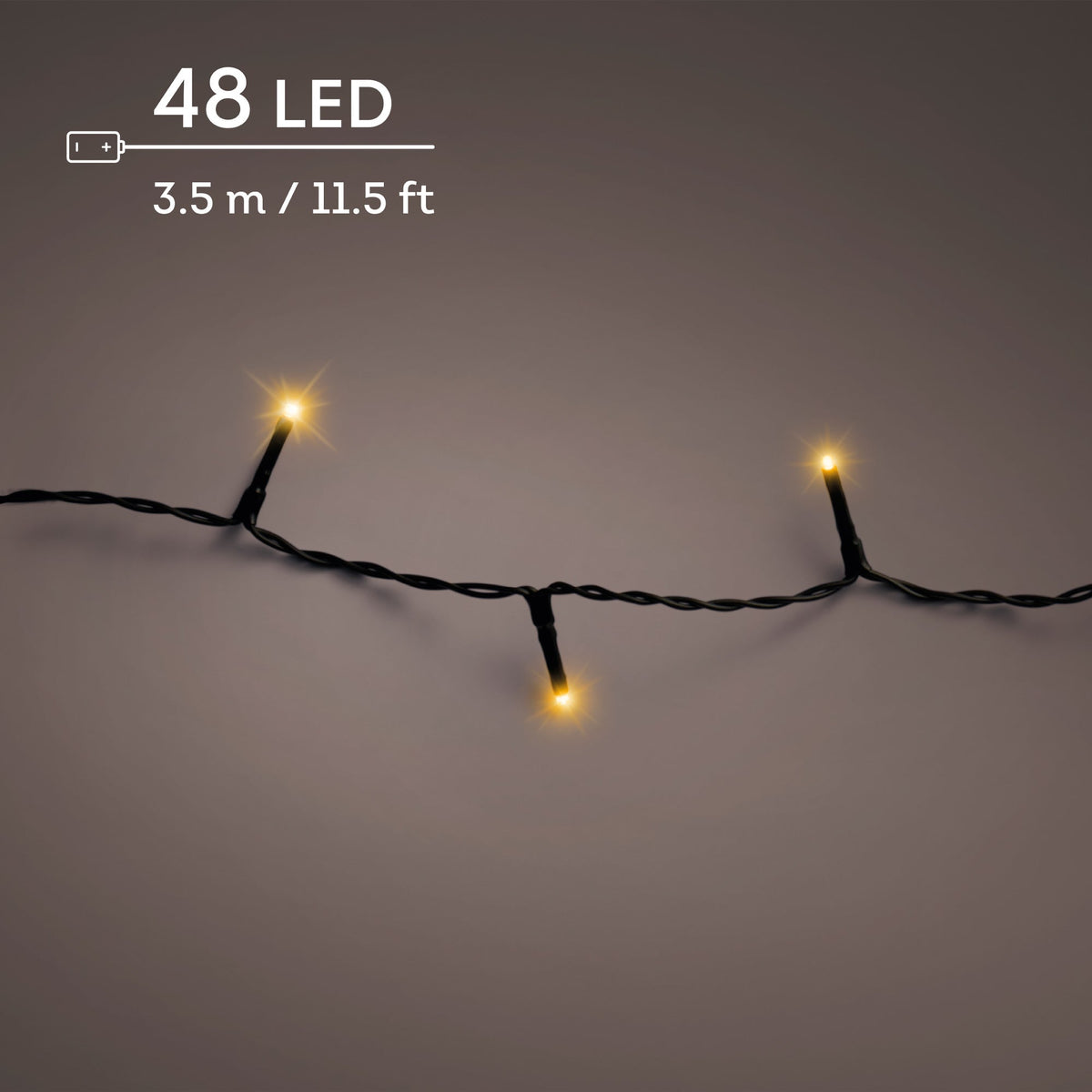 led durawise basic lights 8 functie twinkel effect bo buiten zwart/klassiek warm 48 led l.350cm