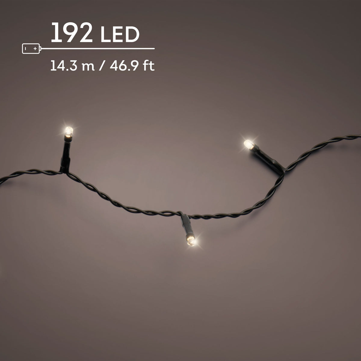 led durawise basic lights 8 functie twinkel effect bo buiten zwart/warm wit 192 led l.1430cm