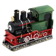 polyresin räucherlokomotive, grün/schwarz 15,5 x 6,5 x 11 cm