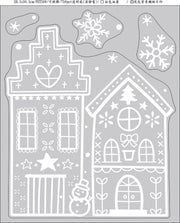 raamsticker wit 28,5x34,5cm huisjes/ kerstboom 2 asst.