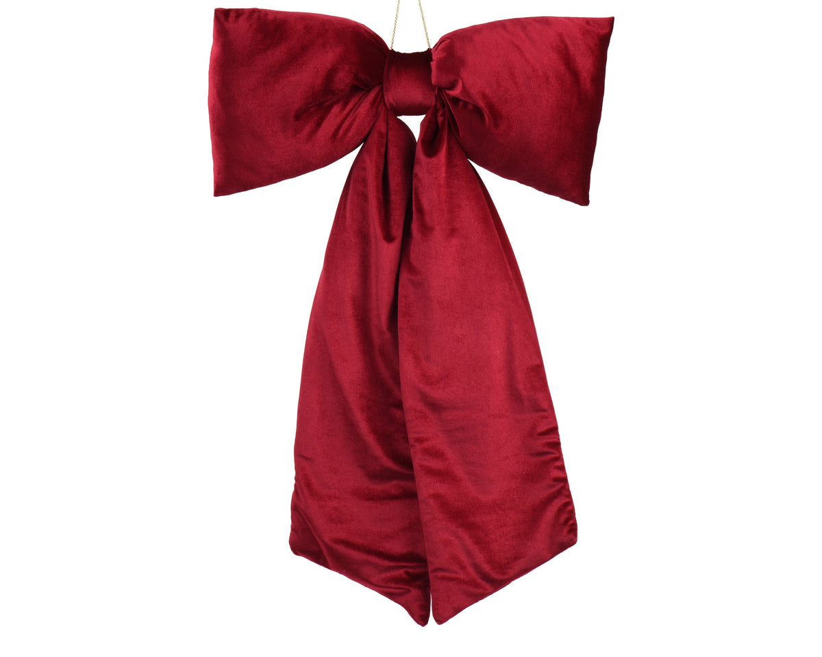 strik polyester fluweel ossenbloed l.13cm x w.80cm x h.115cm