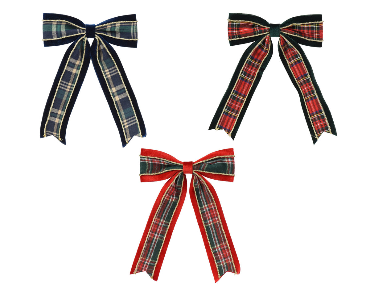 strik polyester fluweel on clip 3col ass assortie l.2cm x w.21cm x h.28cm