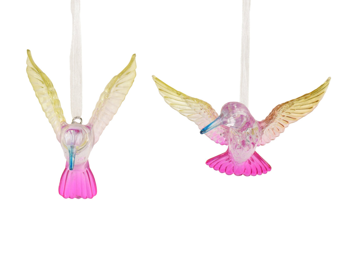 vogel acryl 2ass transparant/kleur(en) l.8.8cm x w.8.5cm x h.0.8cm