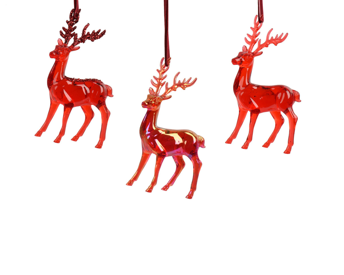 rendier polystyreen transparent with glitter 3ass rood l.8cm x w.4cm x h.14.5cm