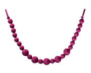 slinger polyester fluweel 5x 8cm balls, 18x 5.5cm balls donker roze d.8cm x h.150cm