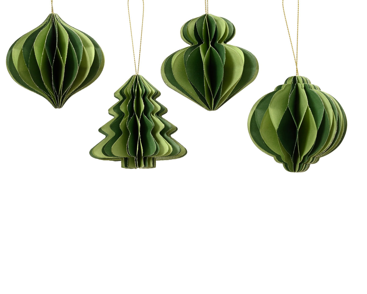 figuur papier champange gold glitter double function tree - ornament - 42layers 100gsm 4ass fsc 100% groen/kleur(en) d.8cm x h.8cm