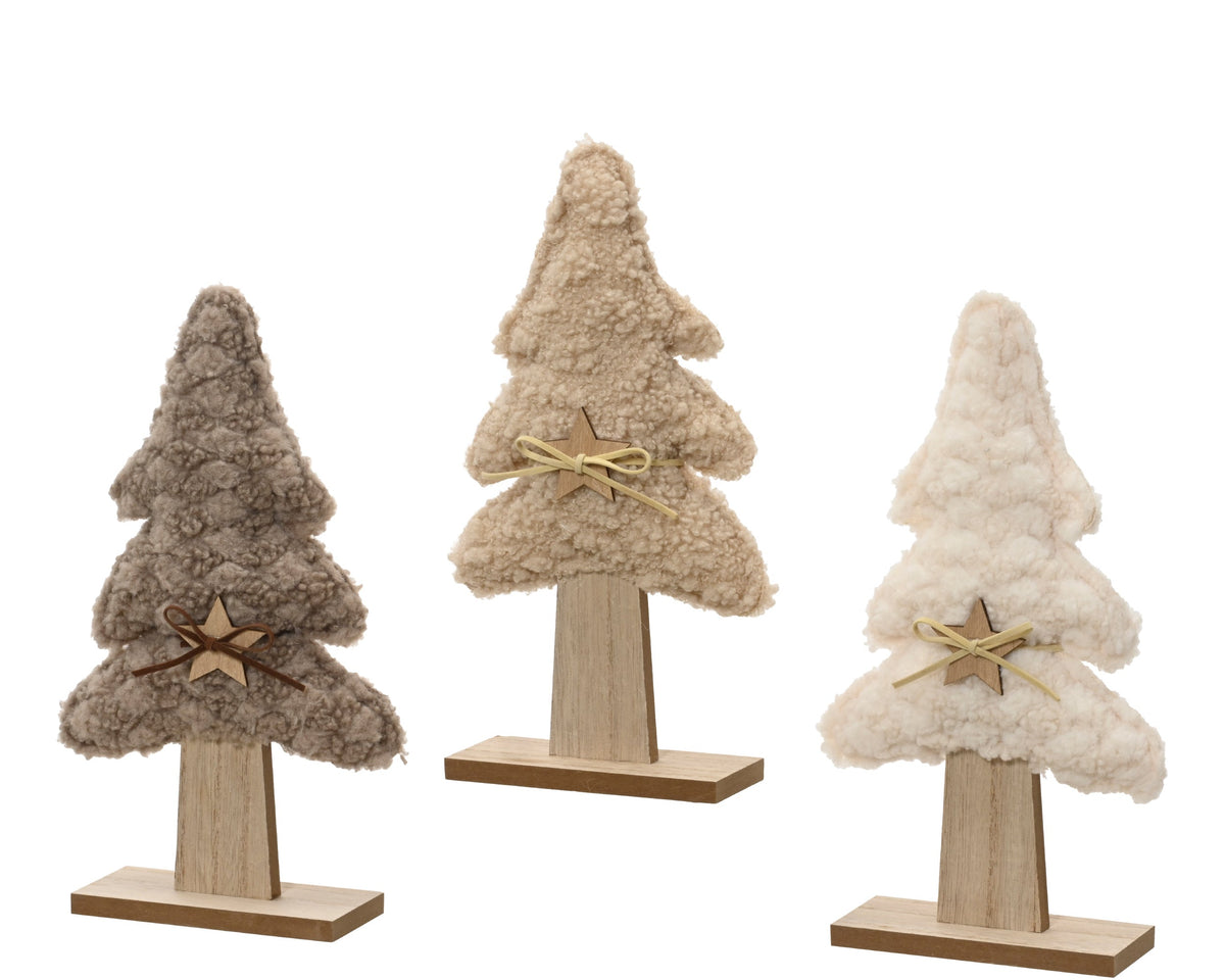 boom polyester check teddy fur plywood star 3col ass assortie l.6.5cm x w.25.5cm x h.38.5cm